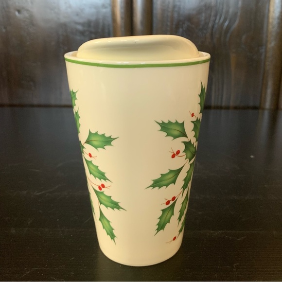 Lenox Holiday Dimension Porcelain Travel Mug with Ceramic Lid - Picture 6 of 8